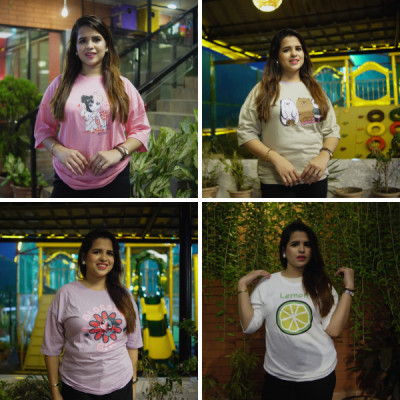 Ladies Drop Shoulder T-shirt ( 4pcs )