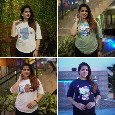 Ladies Drop Shoulder T-shirt ( 4pcs )