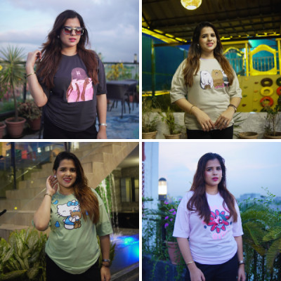 Ladies Drop Shoulder T-shirt ( 4pcs )