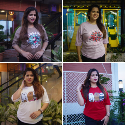 Ladies Drop Shoulder T-shirt ( 4pcs )
