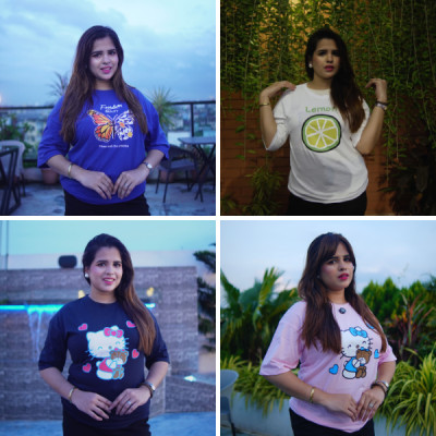 Ladies Drop Shoulder T-shirt ( 4pcs )