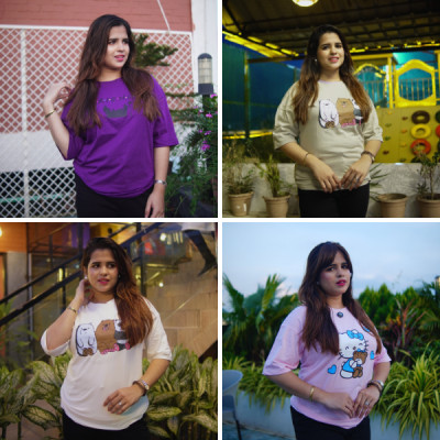 Ladies Drop Shoulder T-shirt ( 4pcs )