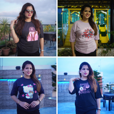 Ladies Drop Shoulder T-shirt ( 4pcs )