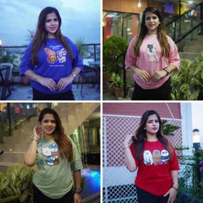 Ladies Drop Shoulder T-shirt ( 4pcs )