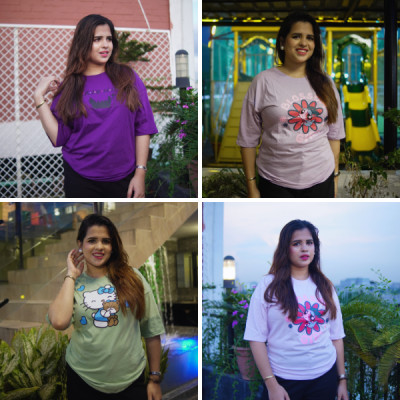 Ladies Drop Shoulder T-shirt ( 4pcs )