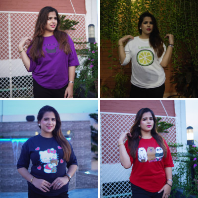 Ladies Drop Shoulder T-shirt ( 4pcs )