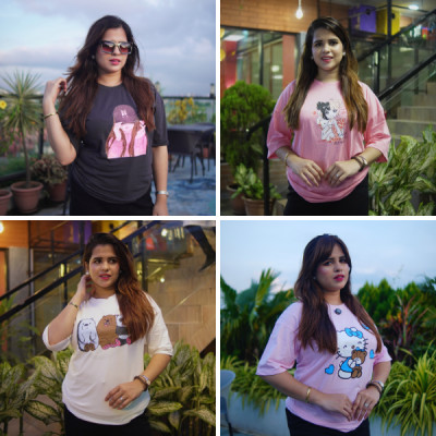 Ladies Drop Shoulder T-shirt ( 4pcs )