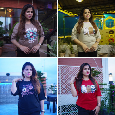 Ladies Drop Shoulder T-shirt ( 4pcs )