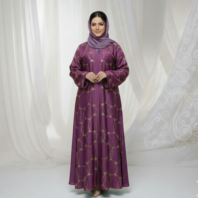 দুবাই জাফরান এমব্রয়ডারী বোরকা (হিজাবসহ)