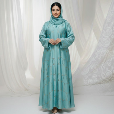 দুবাই জাফরান এমব্রয়ডারী বোরকা (হিজাবসহ)